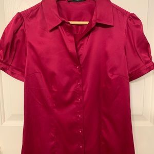 Limited short sleeve button up blouse